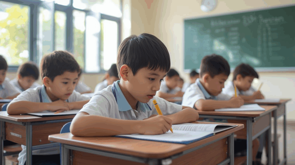 Students in after-school math class at North Texas Math